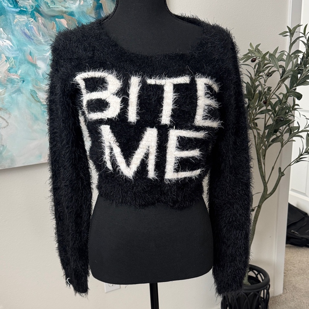 Black and White Fuzzy Sweater